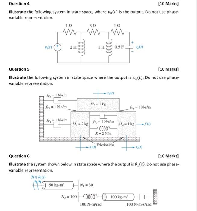 Solved Question 4 [10 Marks) Illustrate the following system | Chegg.com
