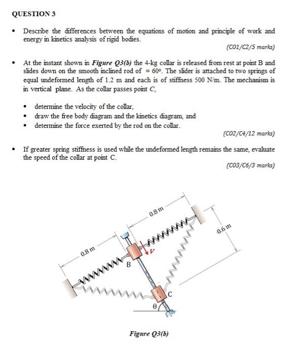 Solved 1. At the instant shown, the 4kg collar is released