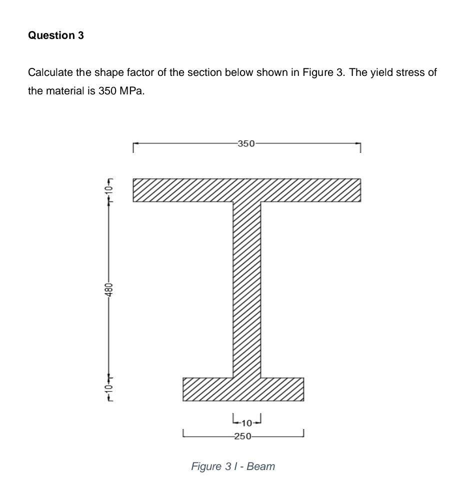 Solved Calculate the shape factor of the section below shown | Chegg.com