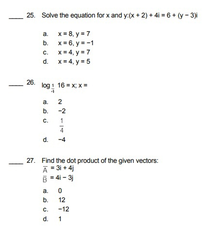 Solved 25 Solve The Equation For X And Y X 2 4 Chegg Com