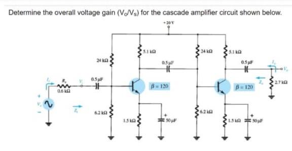 Solved Determine the overall voltage gain (V.N3) for the | Chegg.com