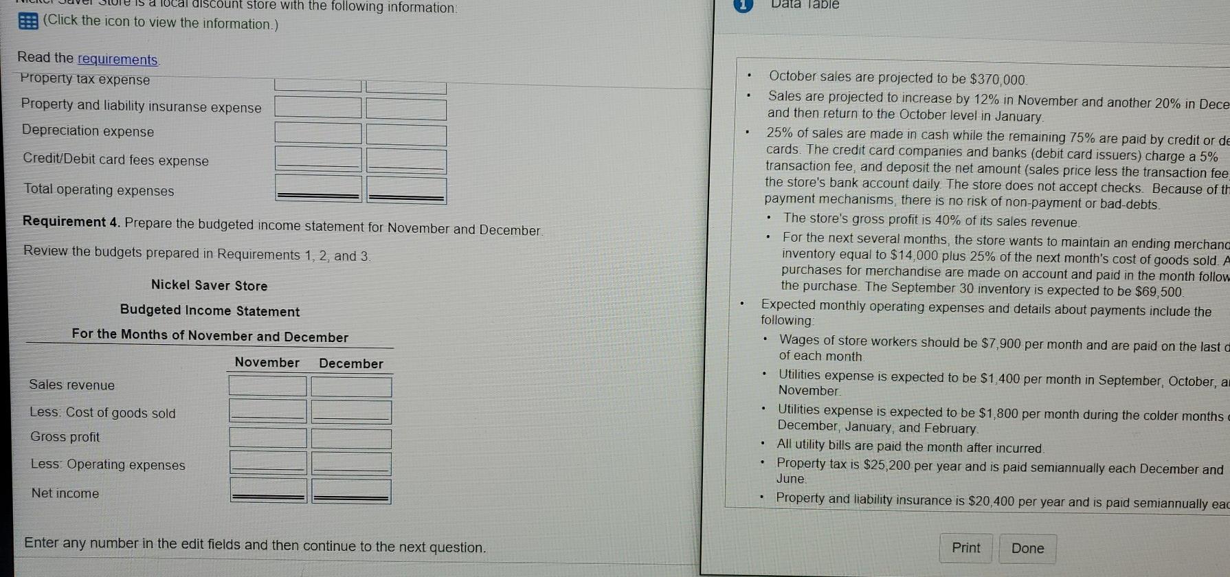 Solved Data Table Nickel Saver Store is a local discount