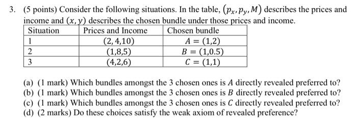 Solved (5 Points) Consider The Following Situations. In The | Chegg.com