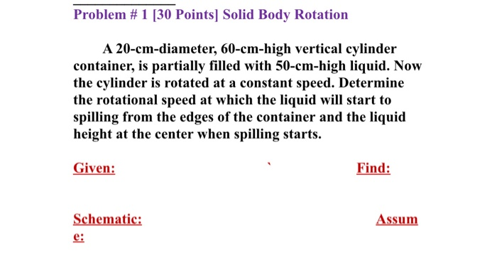 Solved Problem #1 [30 Points] Solid Body Rotation A | Chegg.com