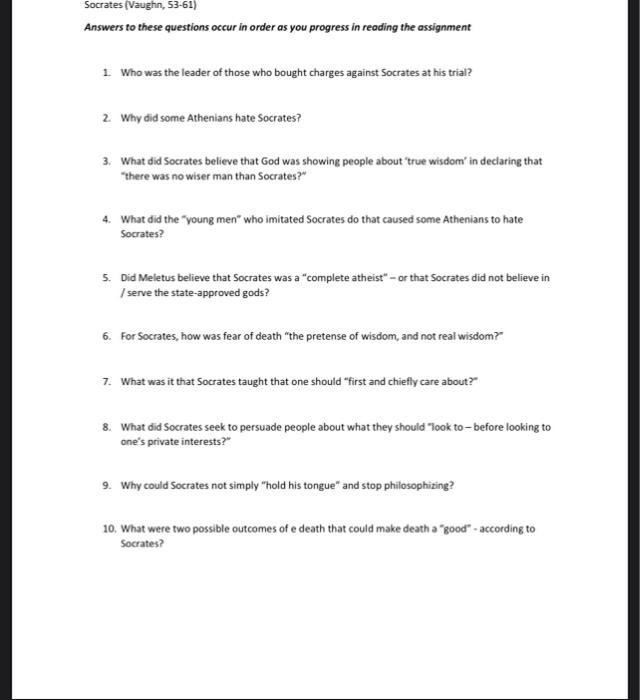 Answers to these questions occur in order as you | Chegg.com