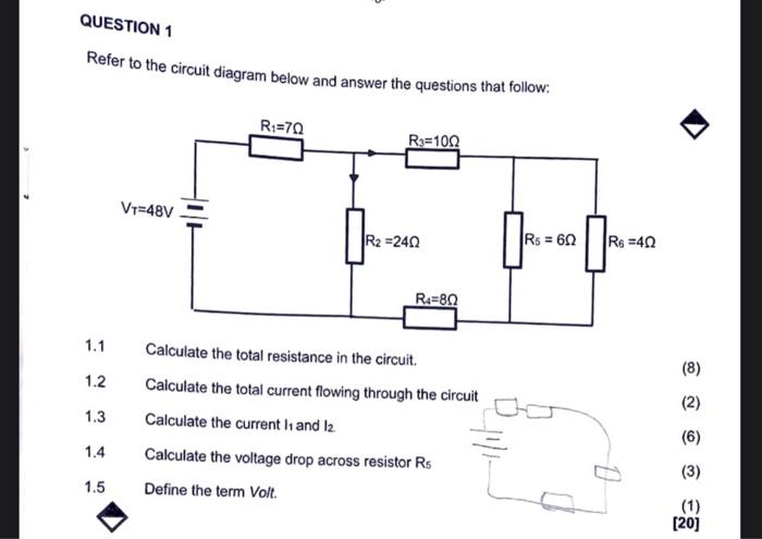 Solved Refer to the circuit diagram below and answer the | Chegg.com