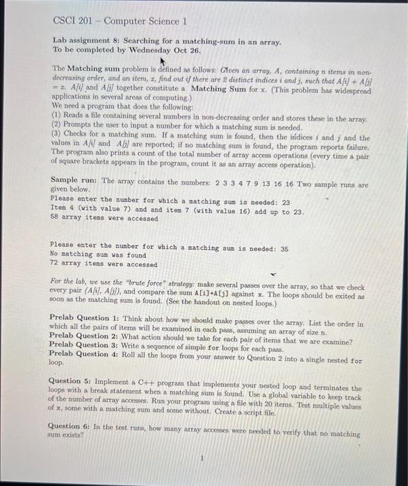 CSCI 201 - Computer Science 1 Lab Assignment 8: | Chegg.com