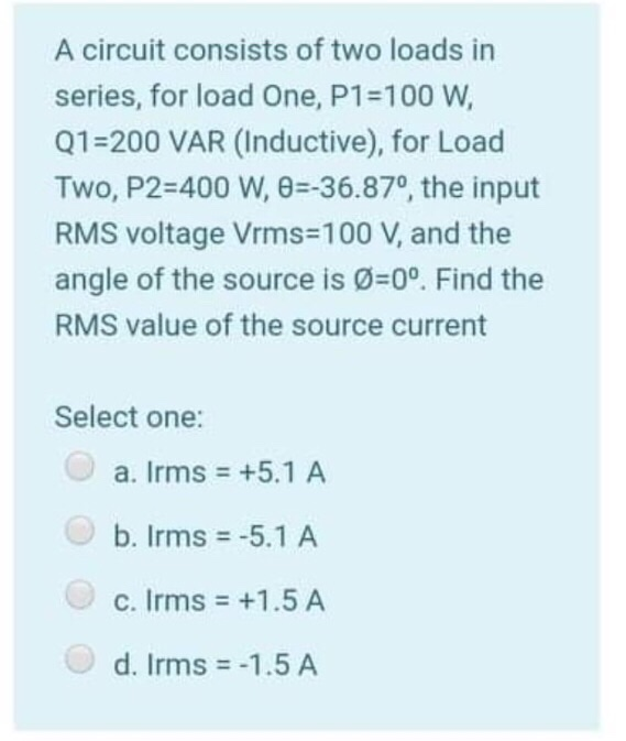 Solved For A Series Rl Circuit Where R 50 Q And L 60mh F Chegg Com