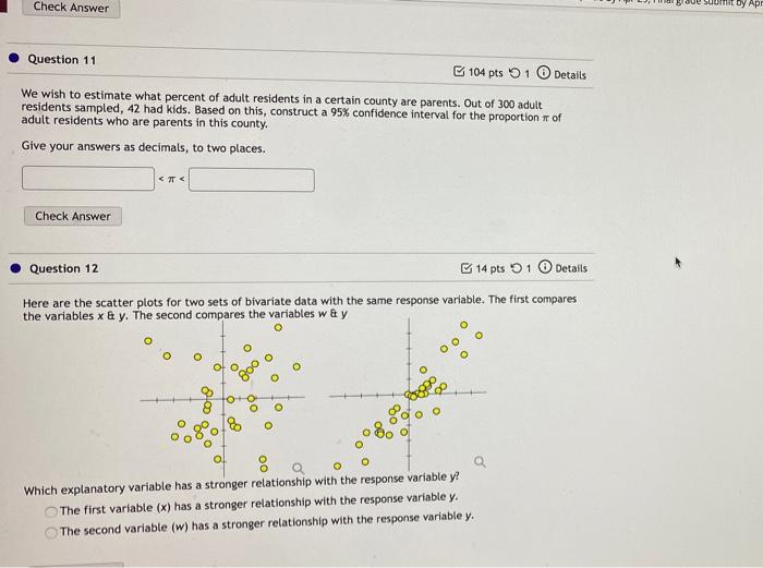 Solved Check Answer Question 11 104 pts 1 Details We wish to | Chegg.com