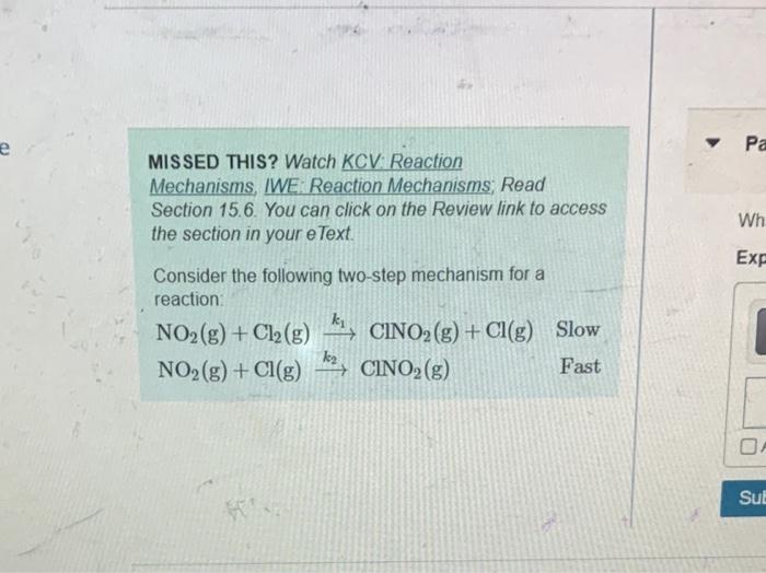 Solved MISSED THIS? Watch KCV Reaction Mechanisms, IWE: | Chegg.com