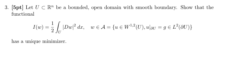 Solved [5pt] ﻿Let UsubRn be ﻿a bounded, open domain with | Chegg.com