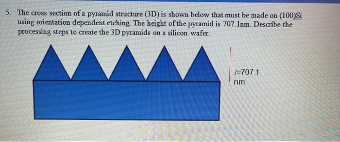 Solved 5. The cross section of a pyramid structure (3D) is | Chegg.com