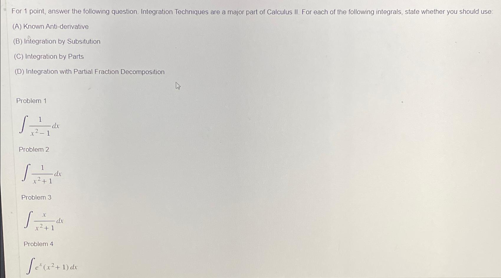 Solved For 1 ﻿point, answer the following question. | Chegg.com