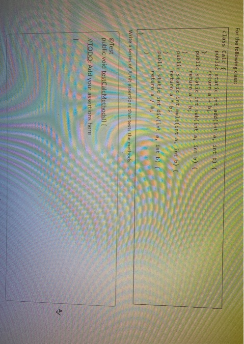 Solved For the following class: class Calc public static int | Chegg.com