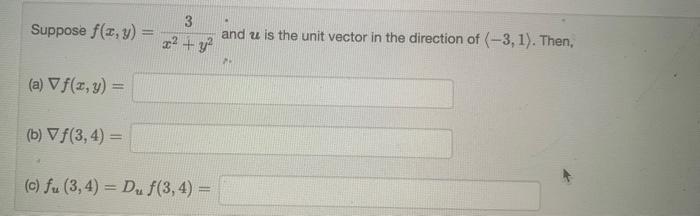 Solved Suppose F X Y X2 Y23 And U Is The Unit Vector In The