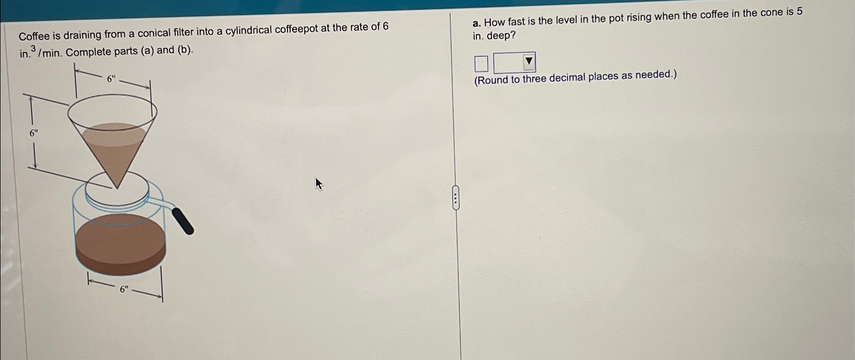 Coffee is draining from a conical filter into a