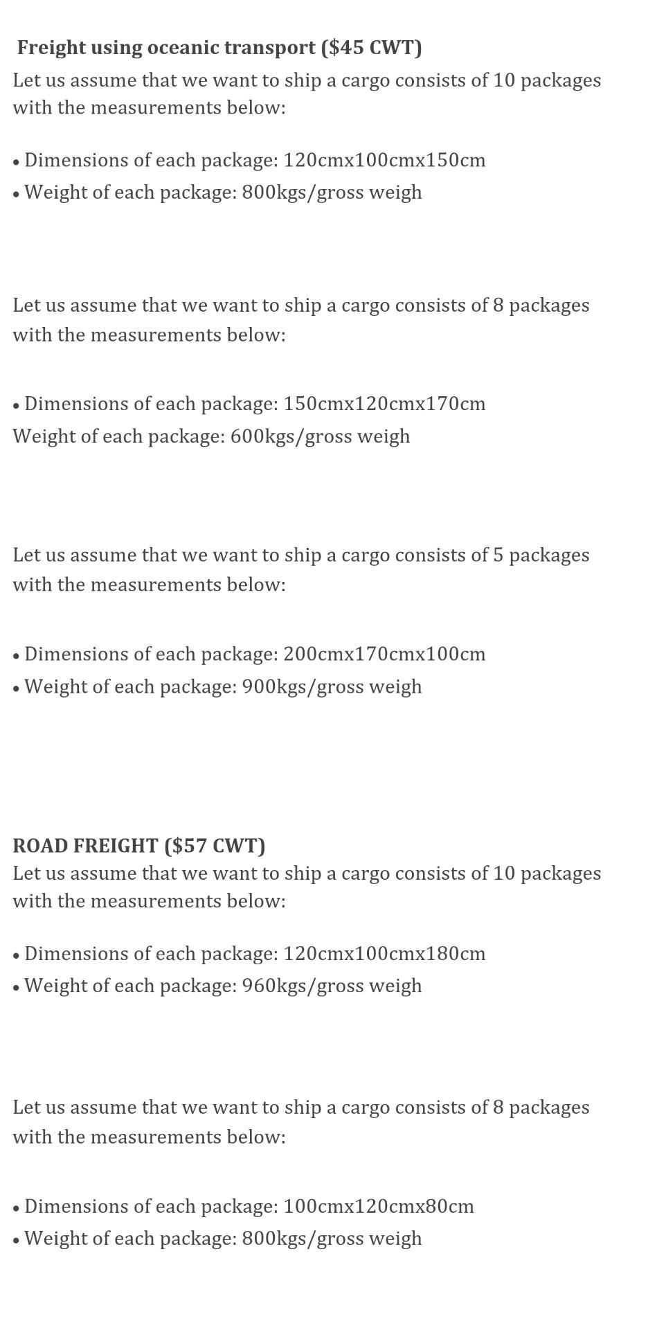 Solved Air freight using weight constants (150 $ CWT) Let us | Chegg.com