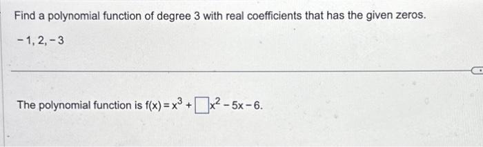 polynomial function of degree 3 example