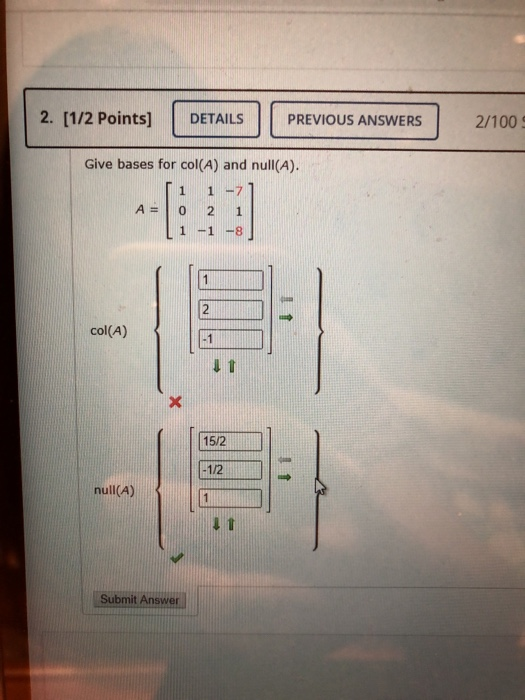 Solved 2. (1/2 points) DETAILS PREVIOUS ANSWERS 2/1009 1 | Chegg.com