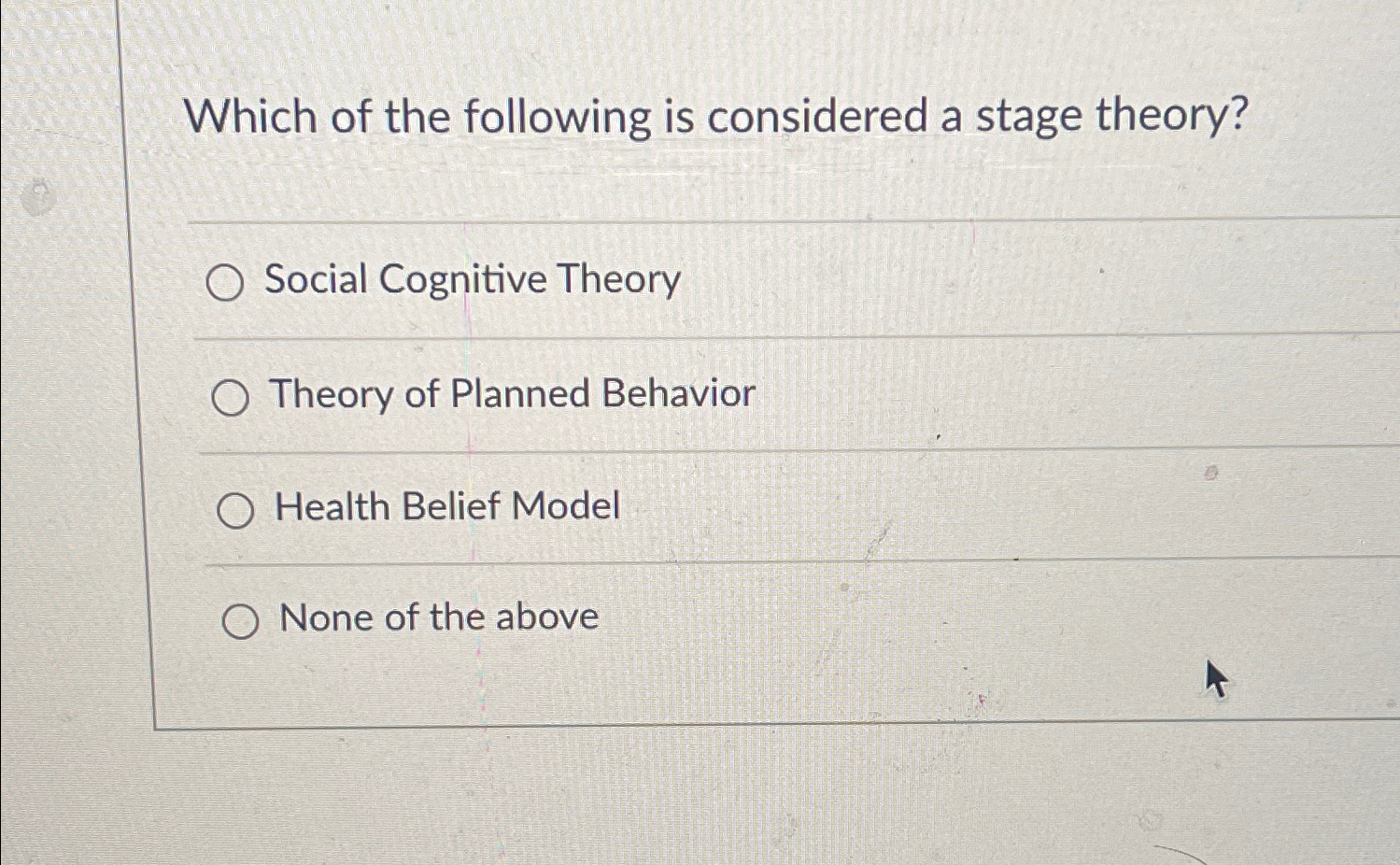 Solved Which of the following is considered a stage | Chegg.com