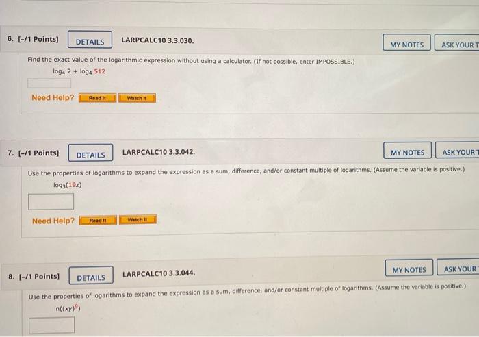 3.3 Part 4: Condensing Logarithmic Expressions