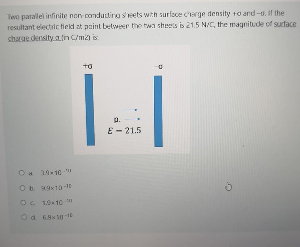 Solved Two parallel infinite non-conducting sheets with | Chegg.com