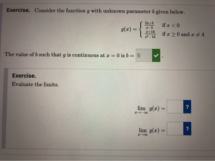Solved Exercise. Consider the function g with unknown | Chegg.com