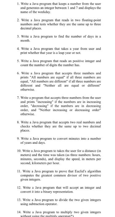 Solved 1. Write a Java program that keeps a number from the | Chegg.com