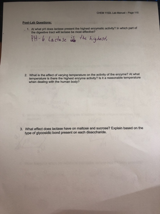 Solved CHEM 1152L Lab Manual - Page 115 Post-Lab Questions: | Chegg.com