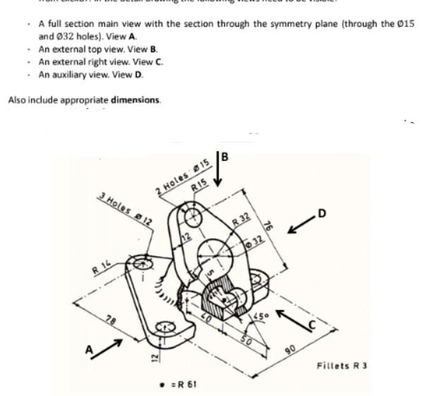 Solved A full section main view with the section through the | Chegg.com