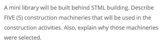 Solved stml building is a school building inside a | Chegg.com