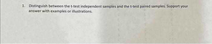 distinguish between independent samples t test and paired samples t test