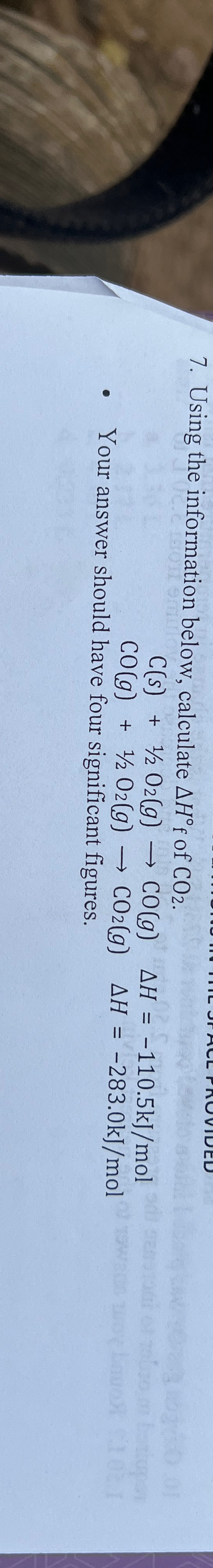 Solved Using the information below, calculate ΔH°f ﻿of | Chegg.com