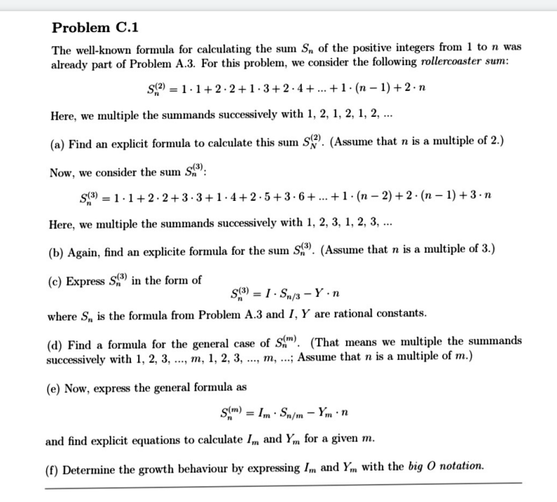 Problem C 1 The Well Known Formula For Calculating Chegg Com