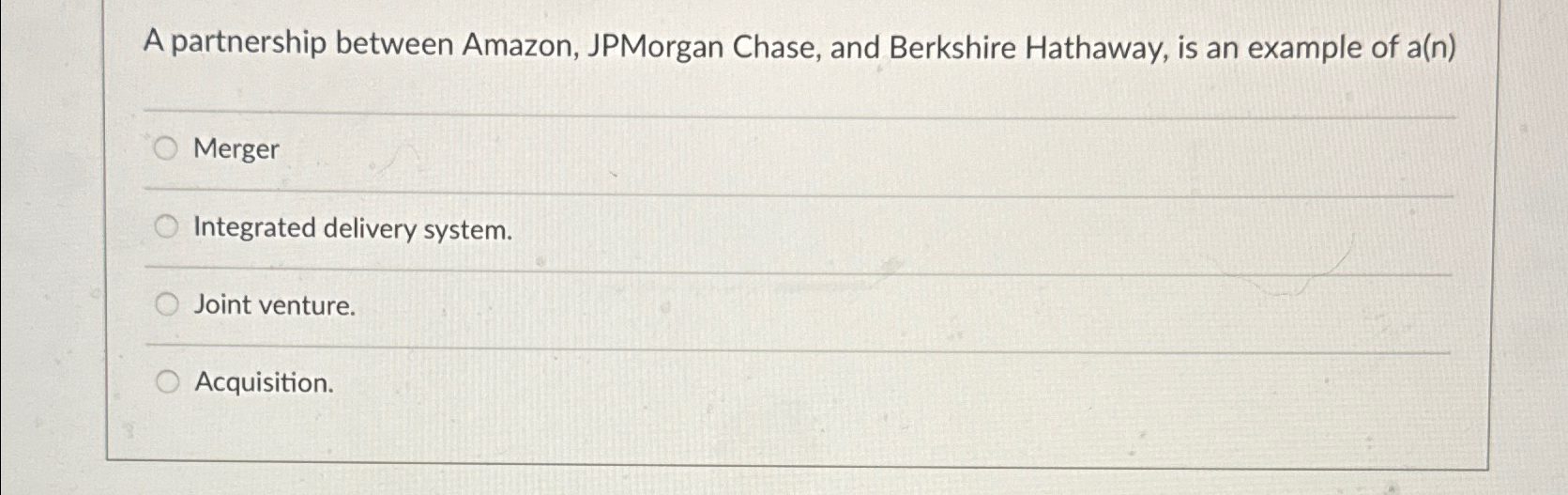 Solved A partnership between Amazon, Chase, and