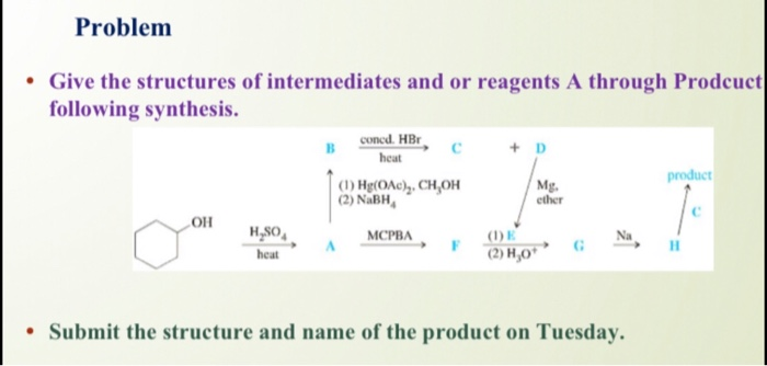 Solved Problem Give the structures of intermediates and or | Chegg.com