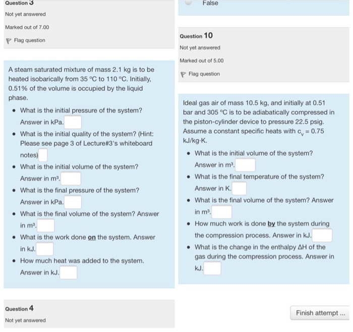 Solved Question 3 False Not yet answered Marked out of 7.00 | Chegg.com