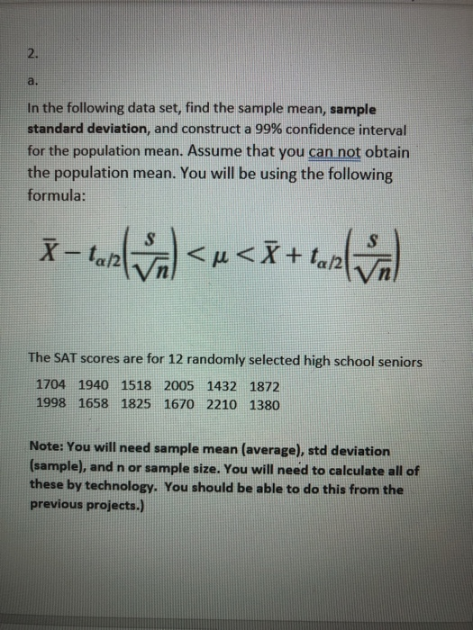 Solved In the following data set, find the sample mean, | Chegg.com