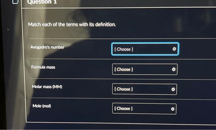 Solved Match each of the terms with its definition. | Chegg.com