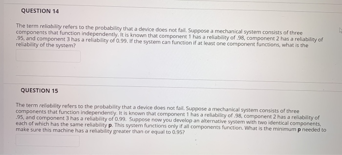 Solved QUESTION 14 The term reliability refers to the | Chegg.com
