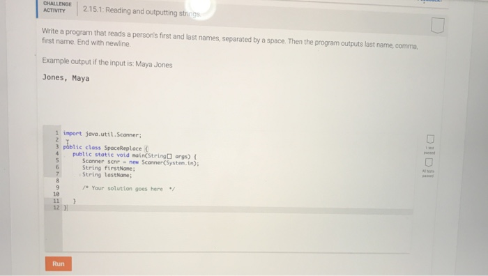 Solved CHALLENGE ACTIVITY 2.15.1: Reading and outputting | Chegg.com