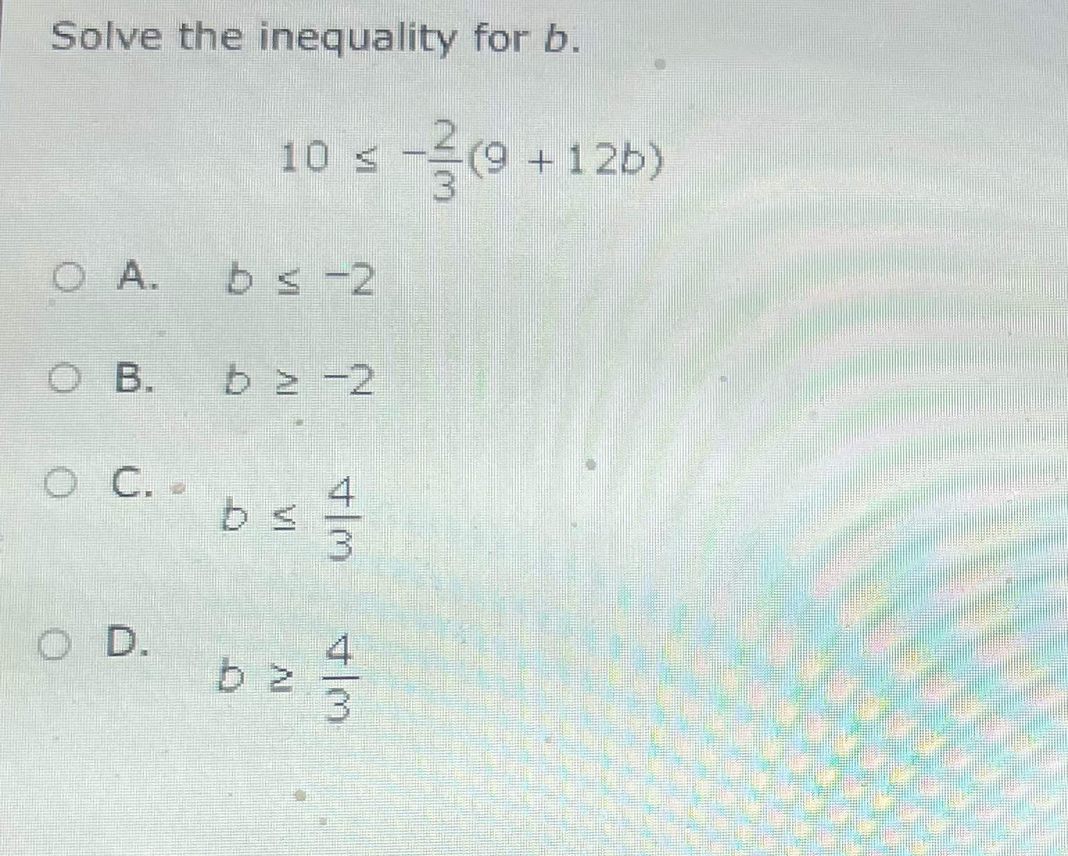 Solved Solve the inequality for | Chegg.com