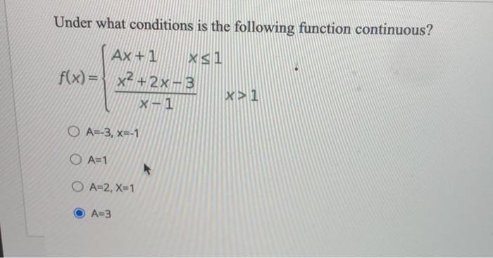 Solved Under what conditions is the following function | Chegg.com