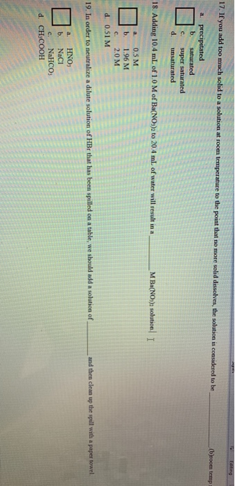 Solved for 18 arent we supposed to add both volumes to find | Chegg.com