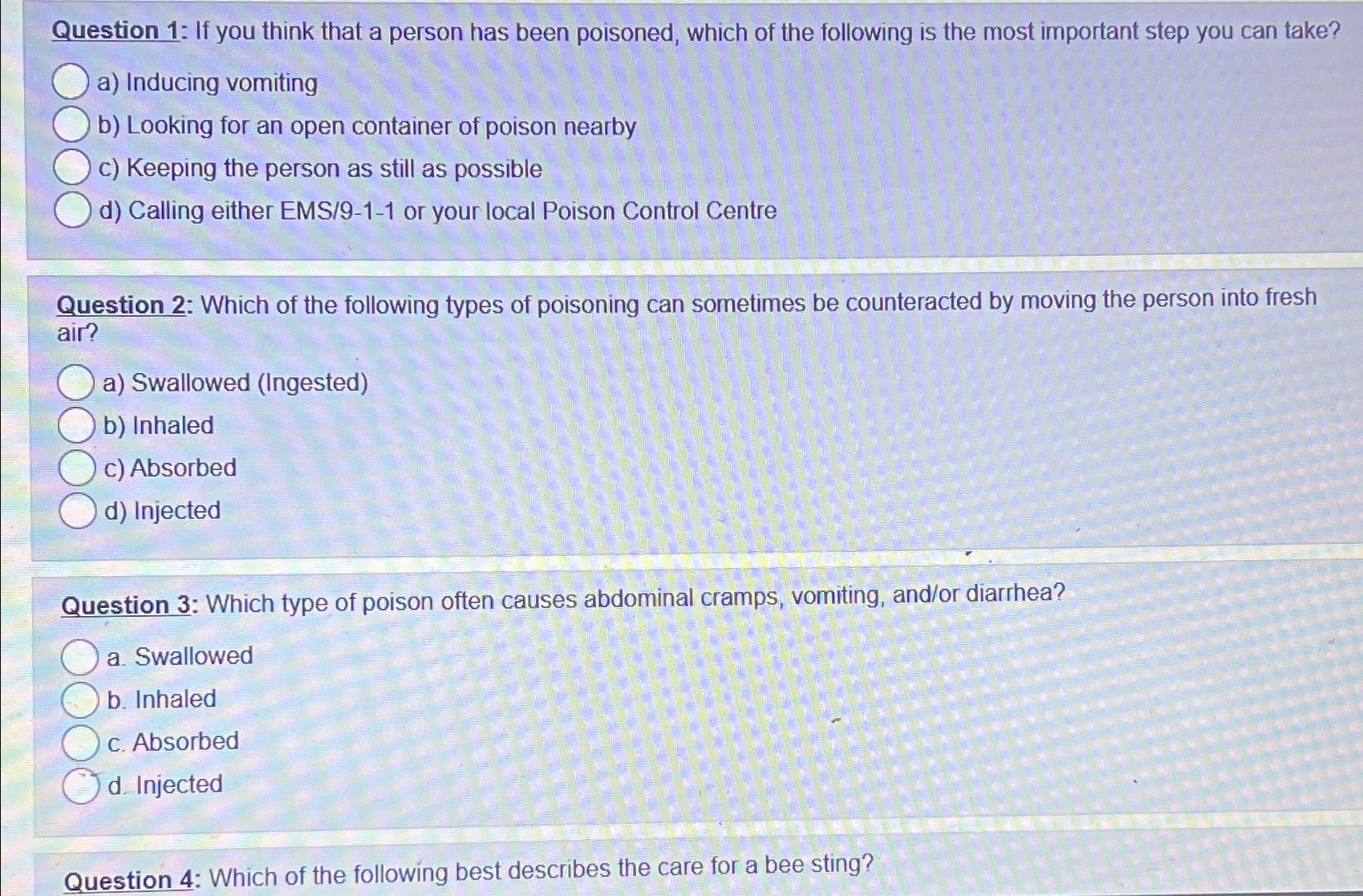 Solved Question 1: If you think that a person has been | Chegg.com