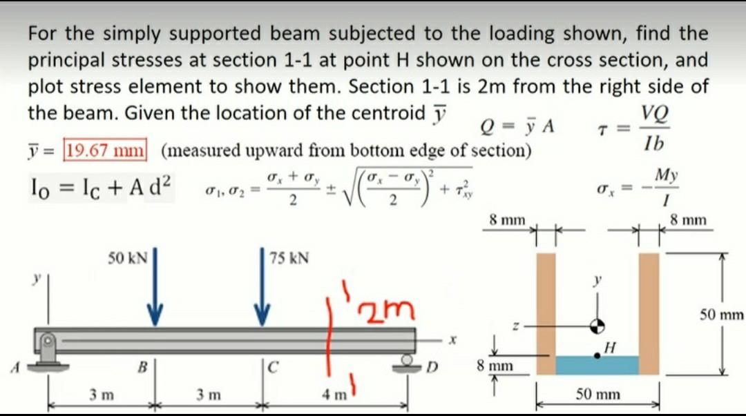Solved T = For the simply supported beam subjected to the | Chegg.com