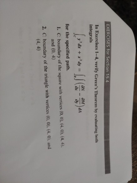 Solved EXERCISES for Section 15.4 In Exercises 1-4, verify | Chegg.com