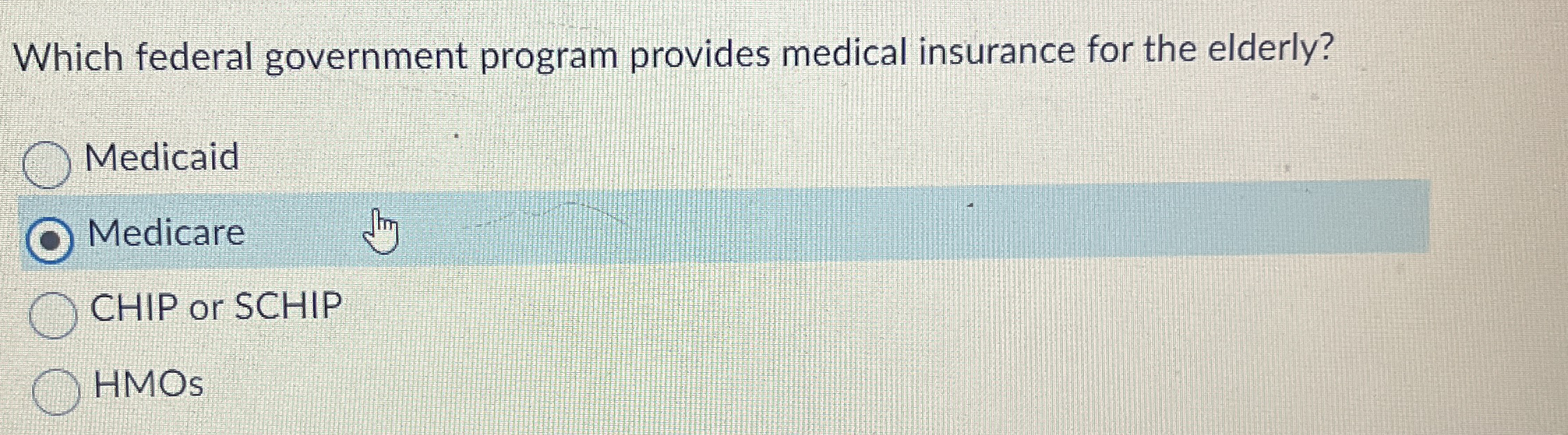 Solved Which federal government program provides medical
