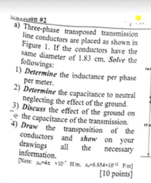 Solved Kreupn 42 A Three Phase Transposed Transmission Line 1797