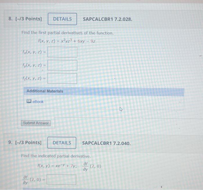 Solved Find The First Partial Derivatives Of The Function Chegg Com